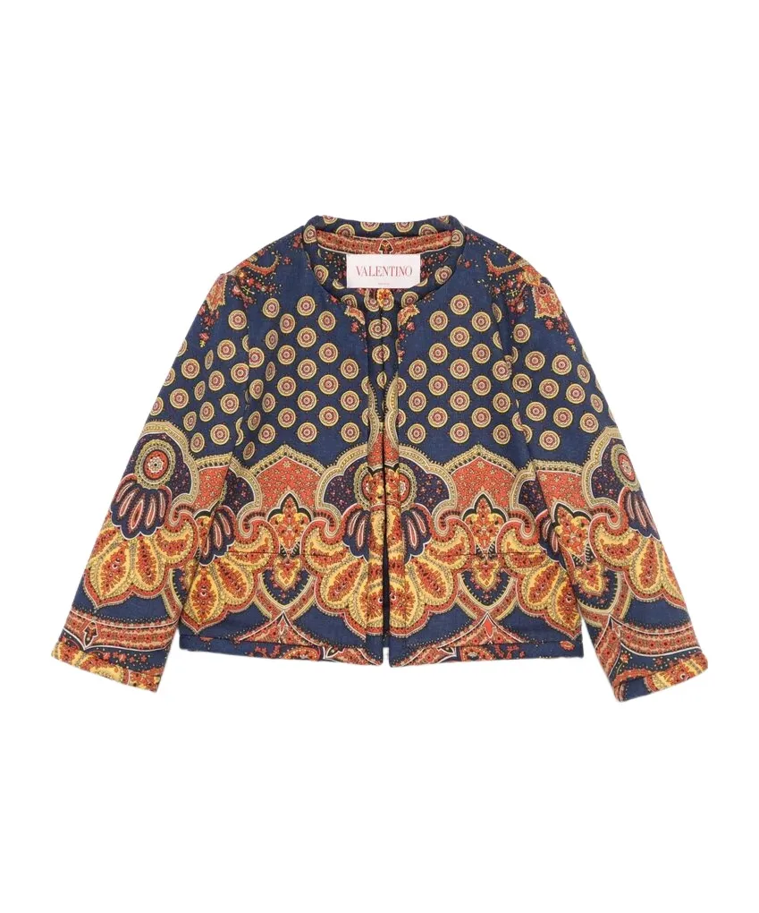 Valentino All-Over Patterned Crewneck Jacket