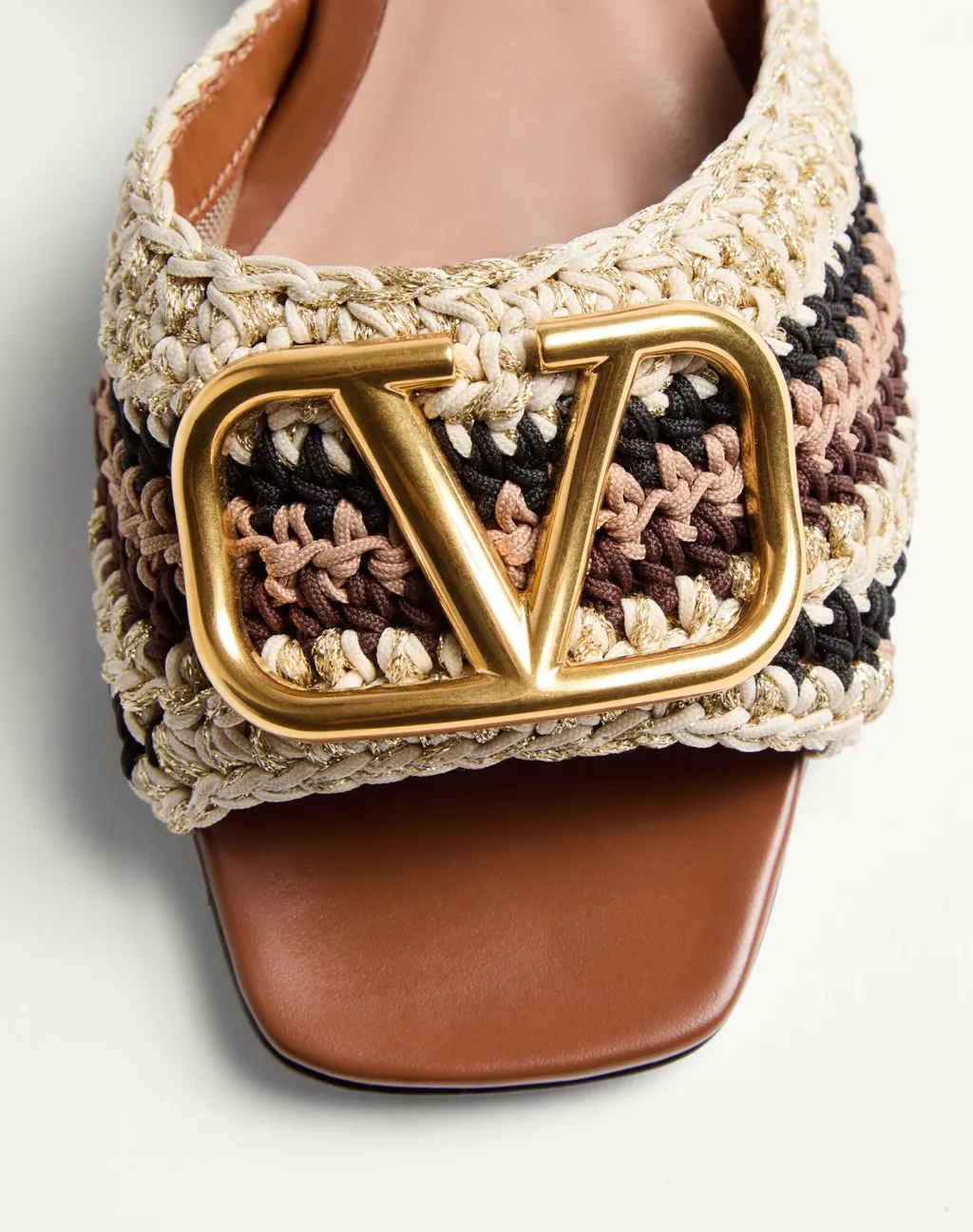 Vlogo Signature Slide Sandal With Crochet Embroidery 60Mm
