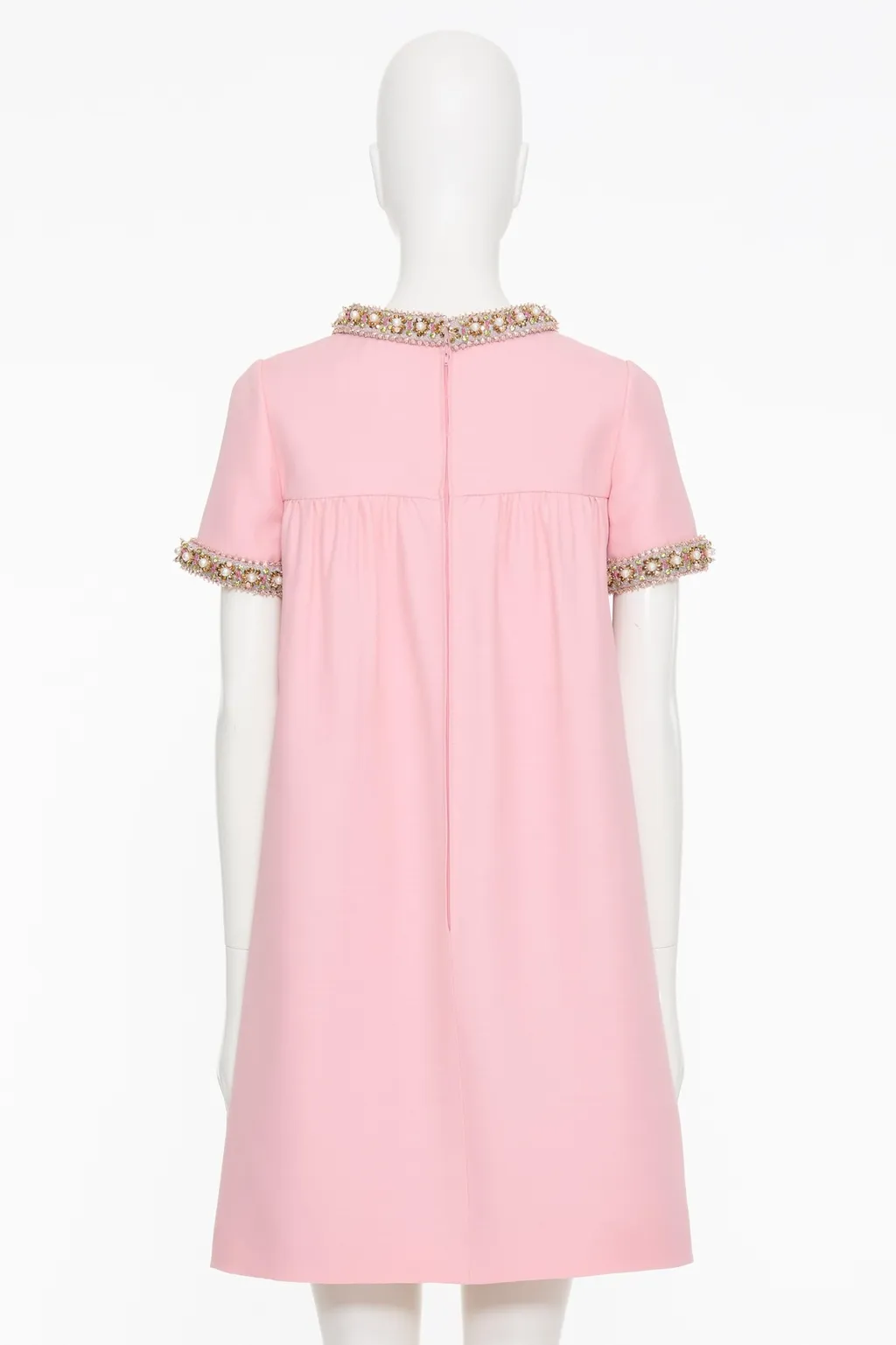 Embroidered Crepe Couture Short Dress