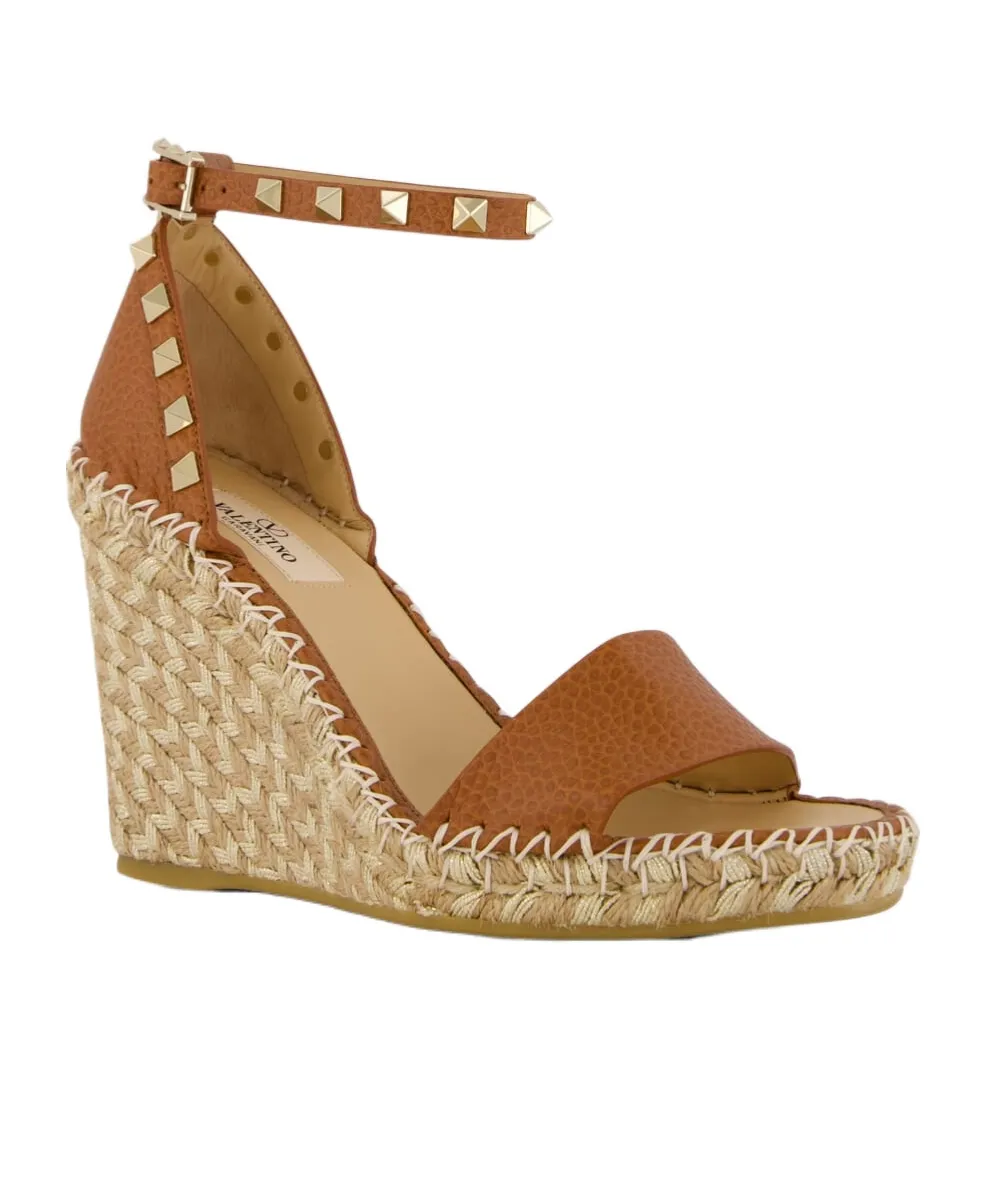 Valentino Garavani Rockstud Open Toe Wedged Sandals