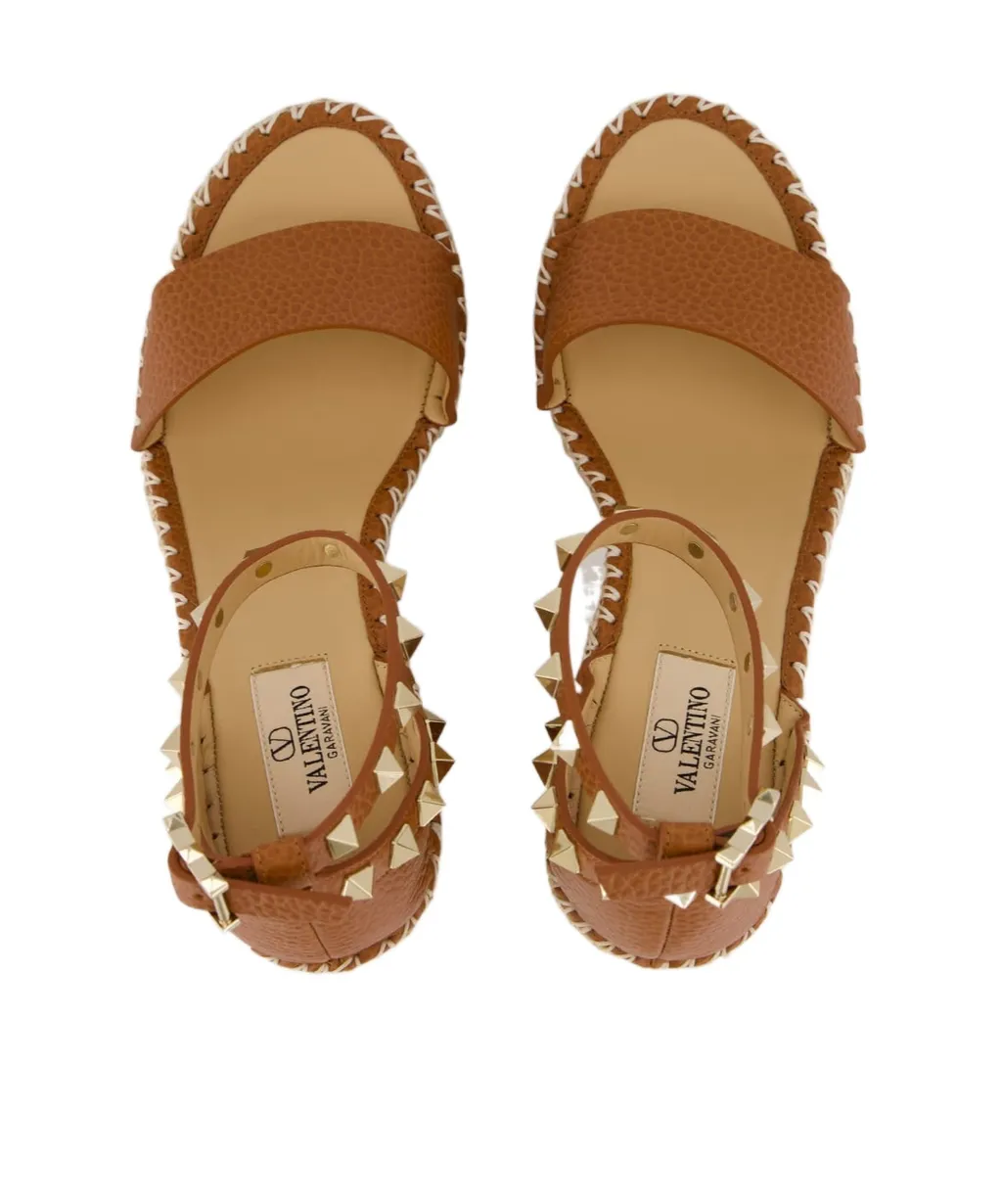 Valentino Garavani Rockstud Open Toe Wedged Sandals