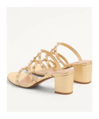 Rockstud Slide Sandal In Laminated Nappa Leather 60Mm