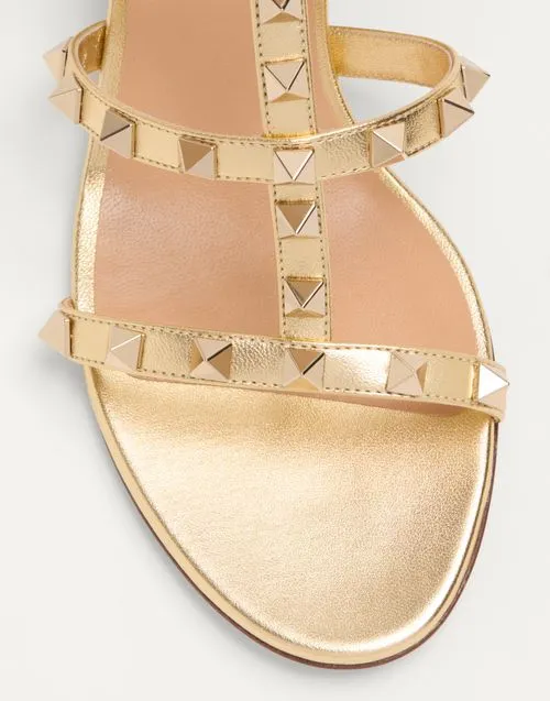 Rockstud Slide Sandal In Laminated Nappa Leather 60Mm