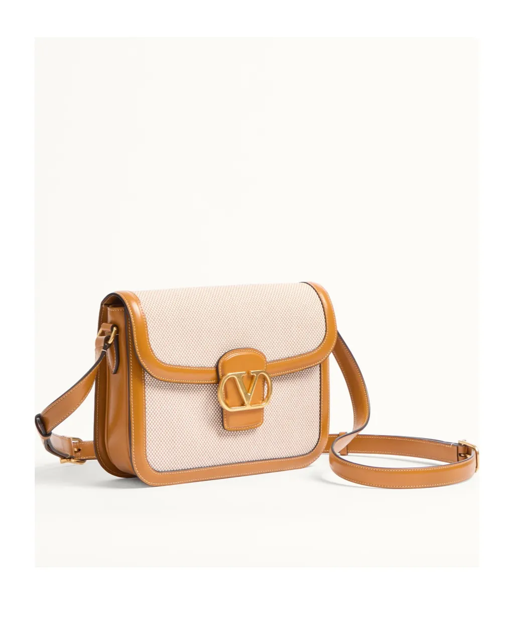 Valentino Logo Plaque Foldover Top Shoulder Bag