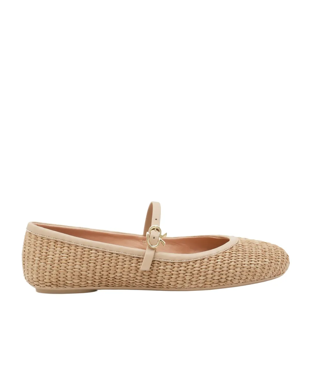 Gianvito Rossi Carla Buckle-Strap Ballerina Shoes