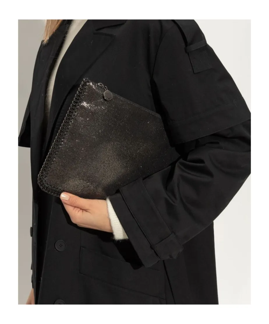 Stella Mccartney Logo Plaque Zipped Clutch Bag