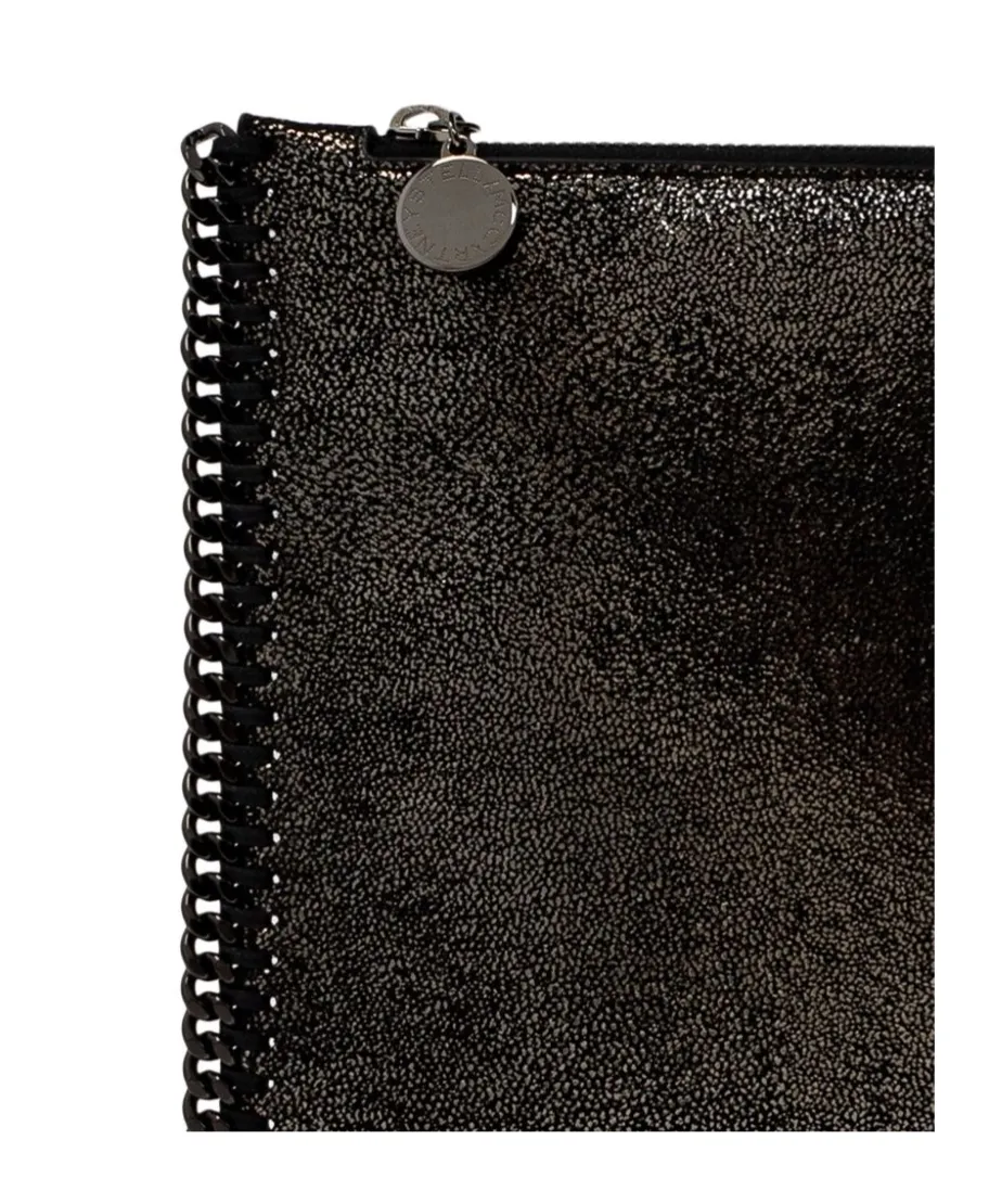 Stella Mccartney Logo Plaque Zipped Clutch Bag