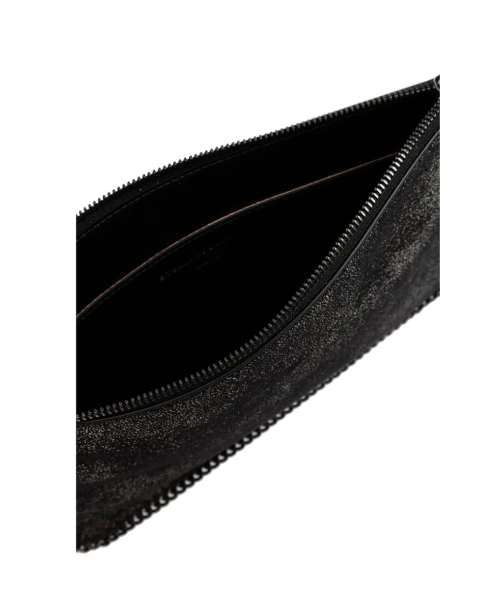Stella Mccartney Logo Plaque Zipped Clutch Bag
