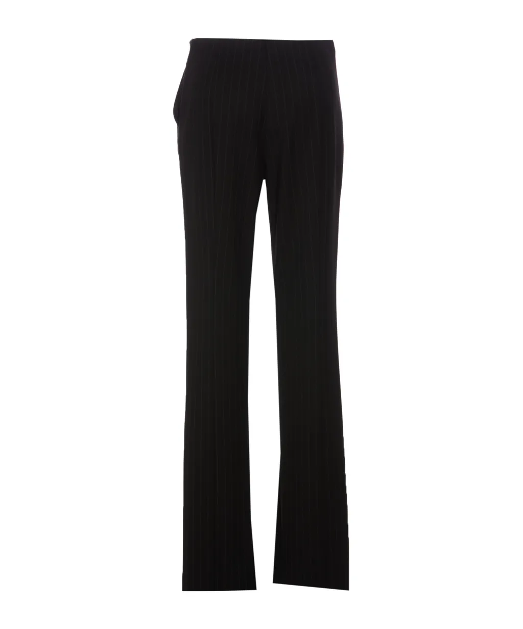Flannel Pinstripe-Print Tailored Trousers