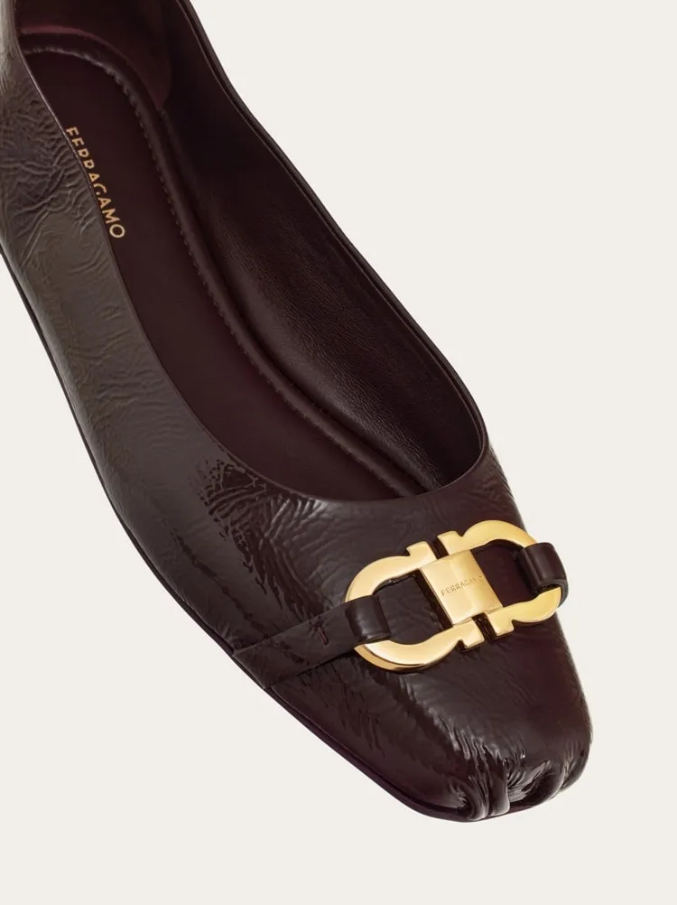 Ferragamo Gancini Embellished Ballet Flat Shoes