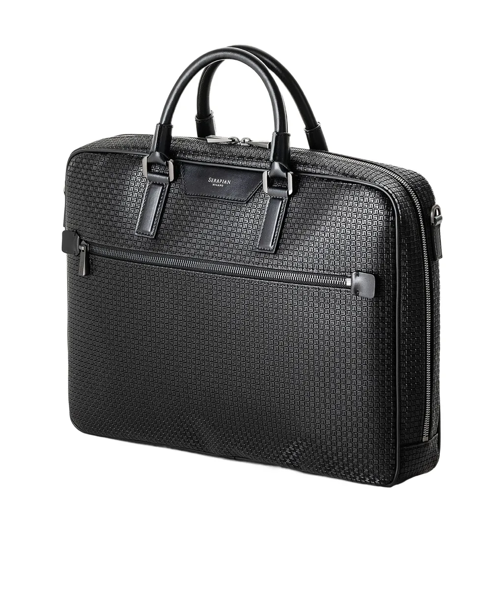 Serapian Zip-Up Slim Briefcase