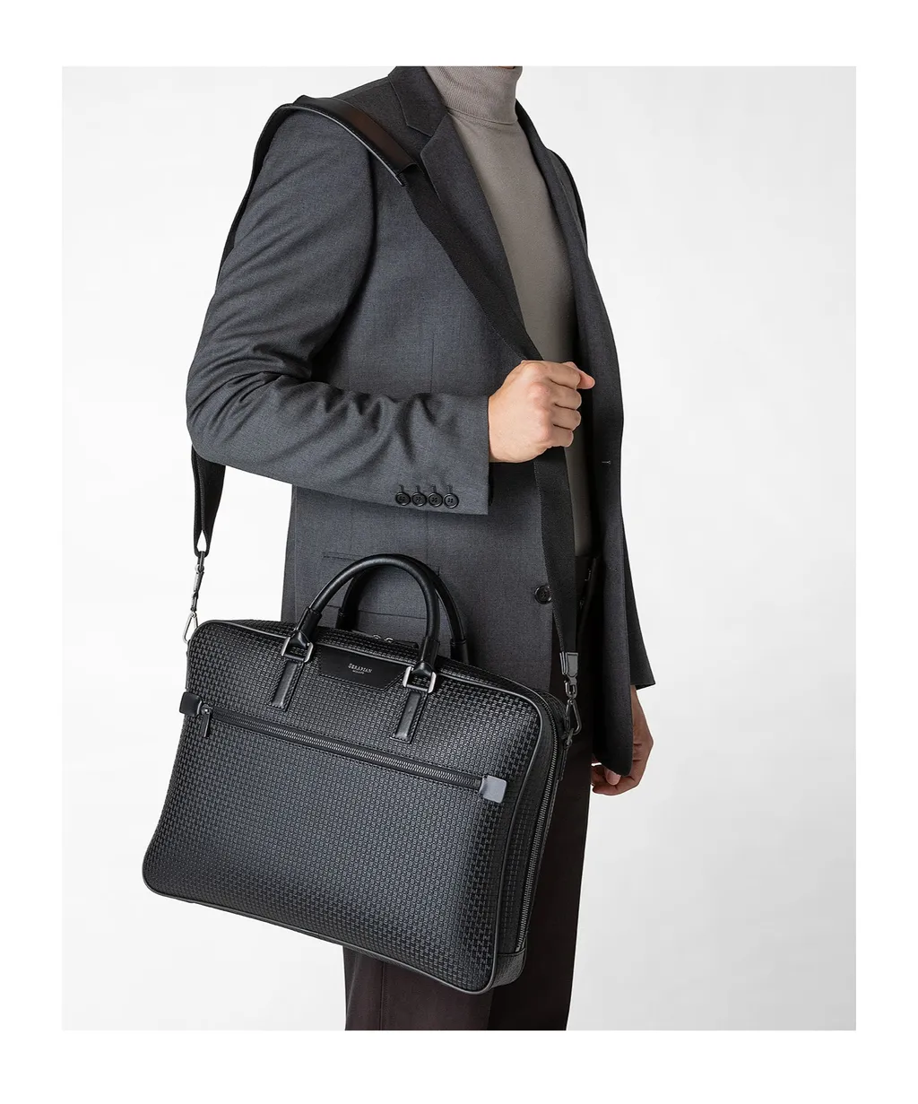 Serapian Zip-Up Slim Briefcase