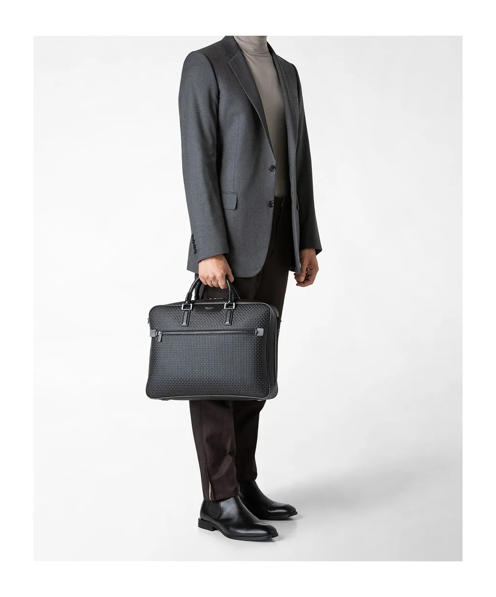 Serapian Zip-Up Slim Briefcase