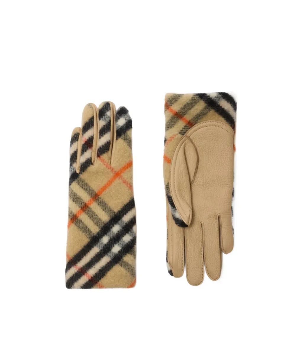 Burberry Checkered Panelled Gloves