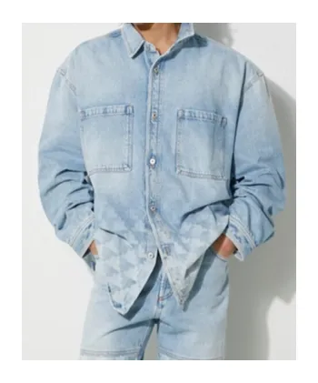 Laser Cross Denim Overshirt
