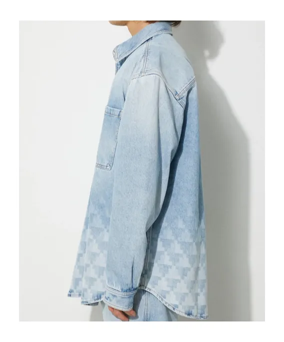 Laser Cross Denim Overshirt