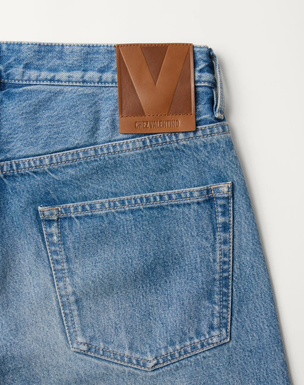 Valentino Logo Patch Straight Leg Jeans