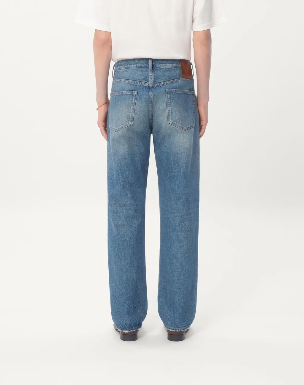 Valentino Logo Patch Straight Leg Jeans