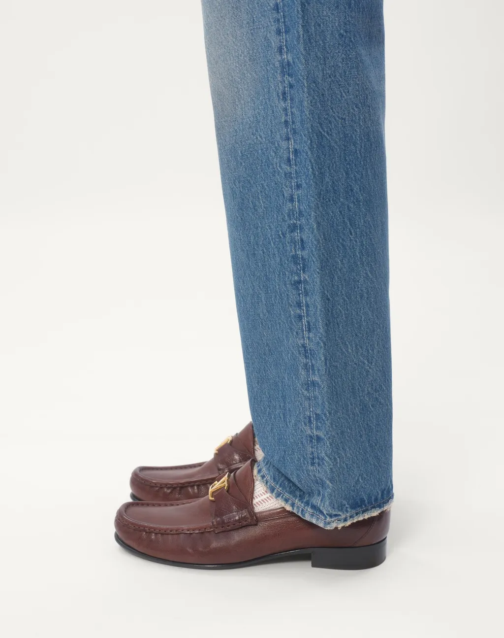 Valentino Logo Patch Straight Leg Jeans