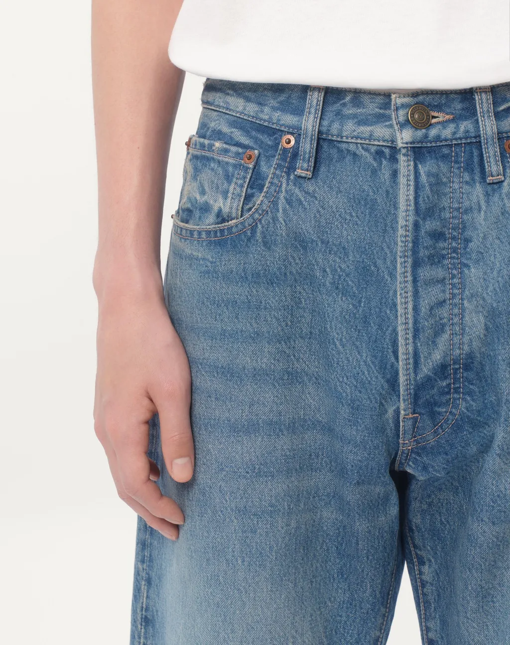 Valentino Logo Patch Straight Leg Jeans