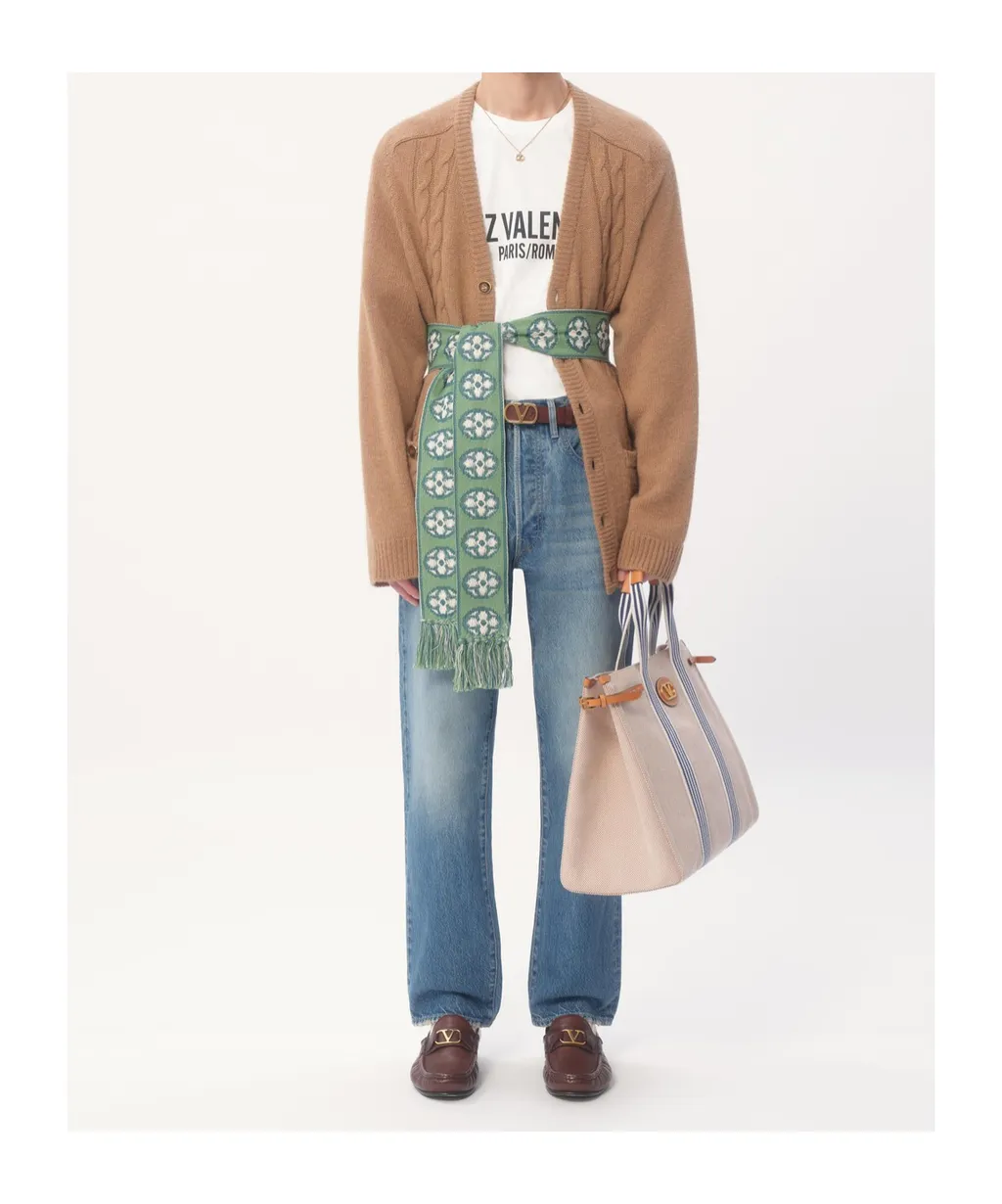 Valentino Logo Patch Straight Leg Jeans