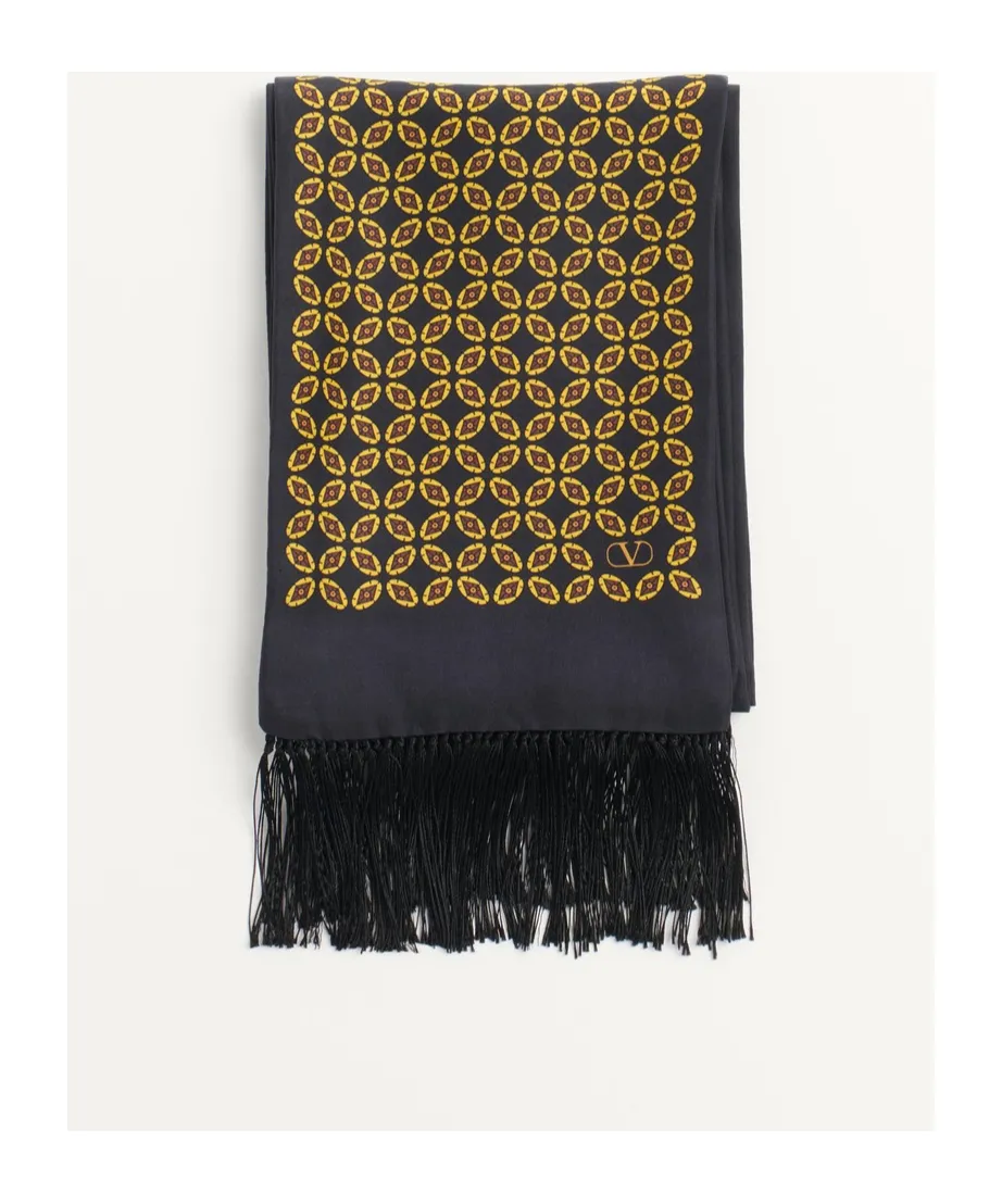 Valentino Chamber Fringed Edge Scarf