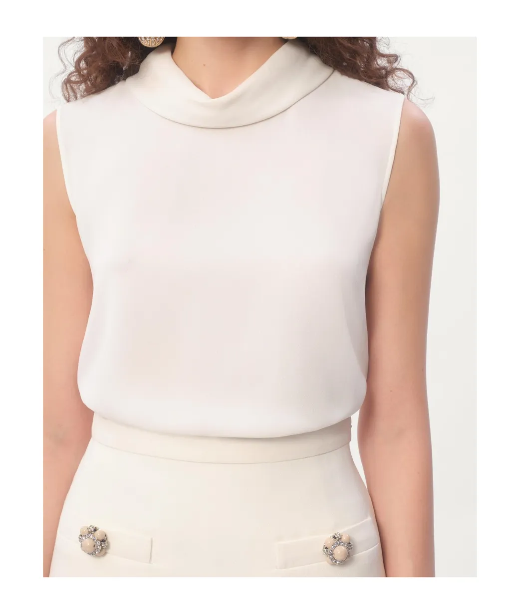 Valentino Curved Hem Sleeveless Blouse