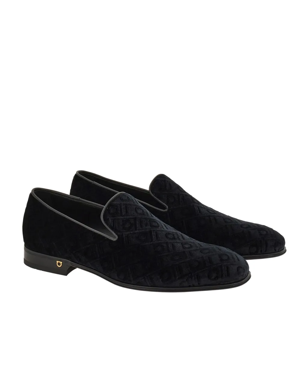 Ferragamo Logo Jacquard Round Toe Loafers