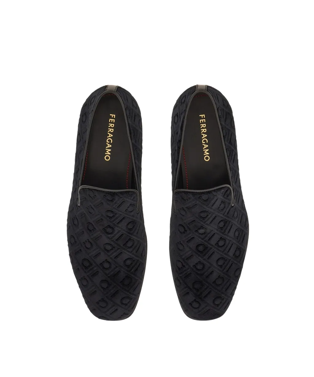 Ferragamo Logo Jacquard Round Toe Loafers