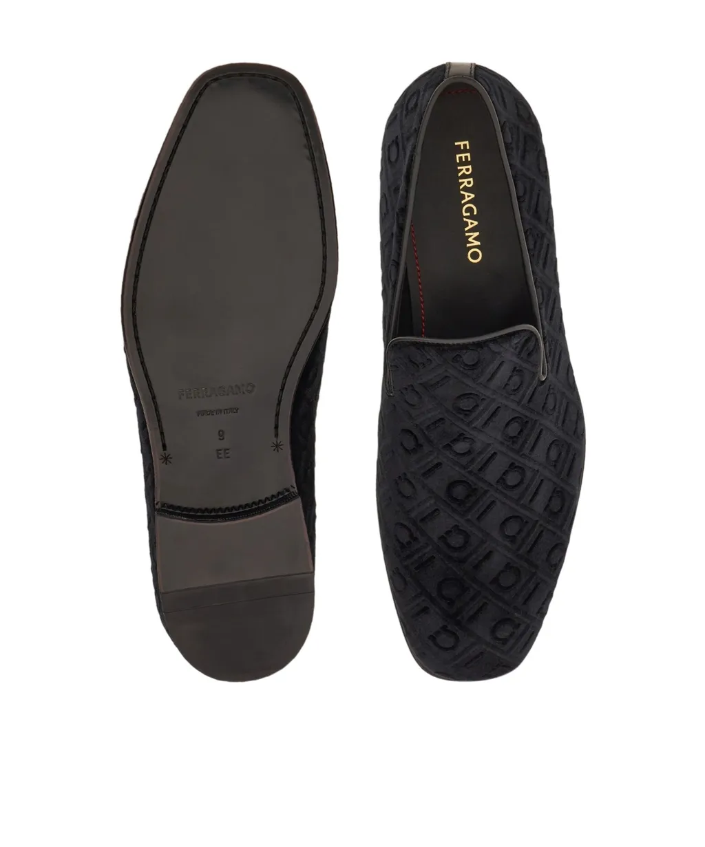 Ferragamo Logo Jacquard Round Toe Loafers