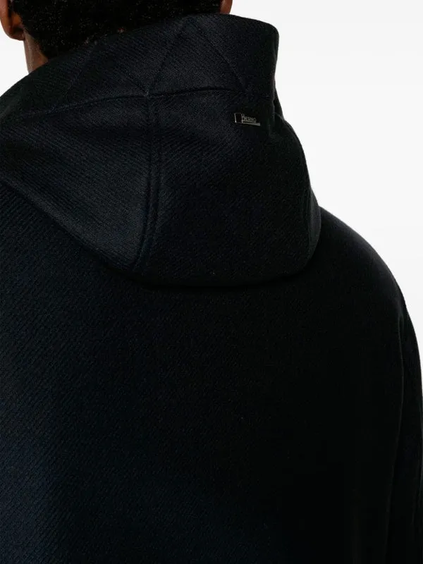 Logo-Plaque Fine-Ribbed Parka Coat