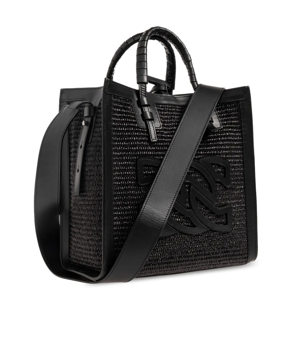 Casadei Baurivage Woven Top Handle Bag