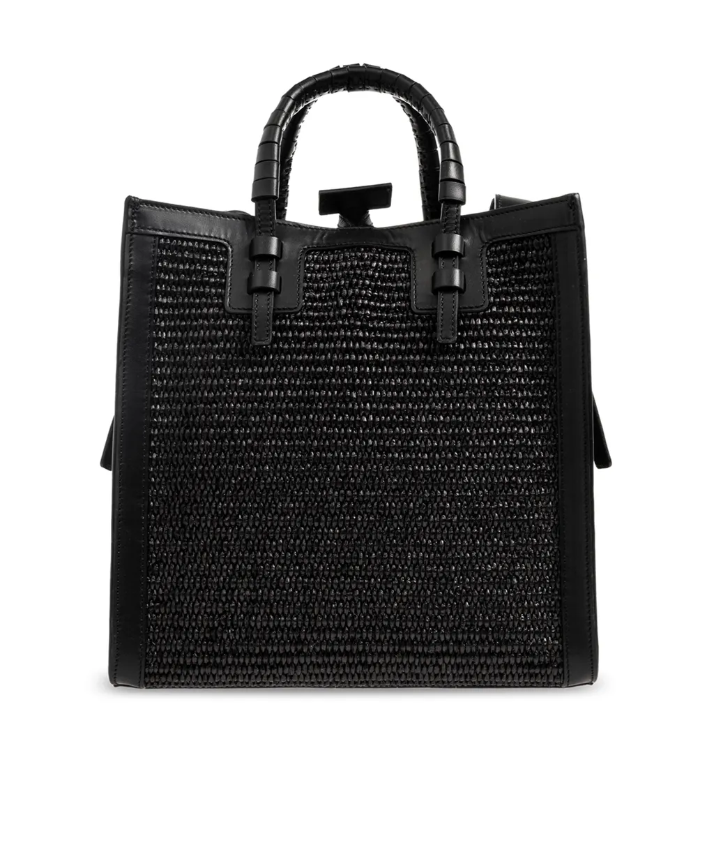 Casadei Baurivage Woven Top Handle Bag
