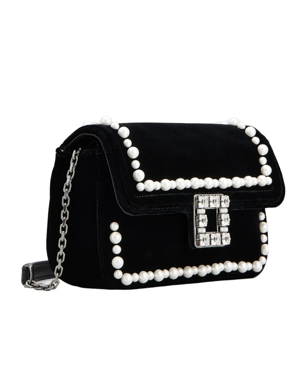 Roger Vivier Jeu De Fille Embellished Velvet Clutch Bag