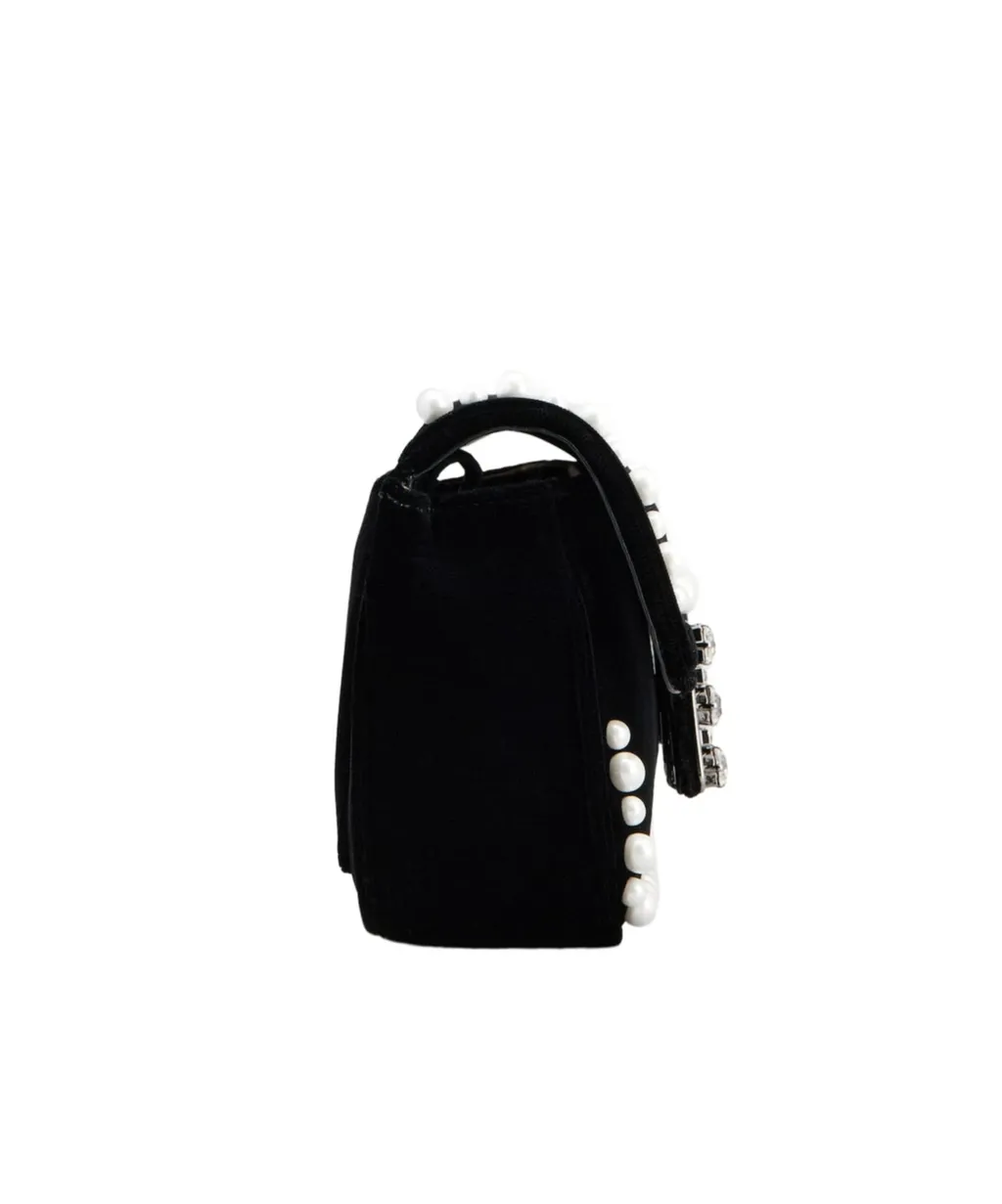Roger Vivier Jeu De Fille Embellished Velvet Clutch Bag