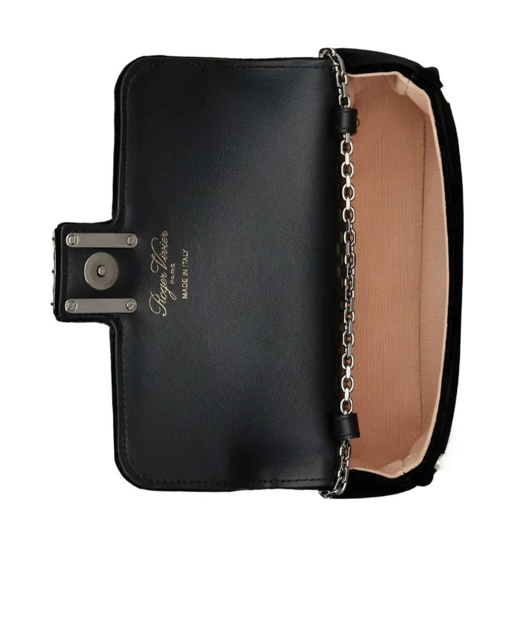 Roger Vivier Jeu De Fille Embellished Velvet Clutch Bag