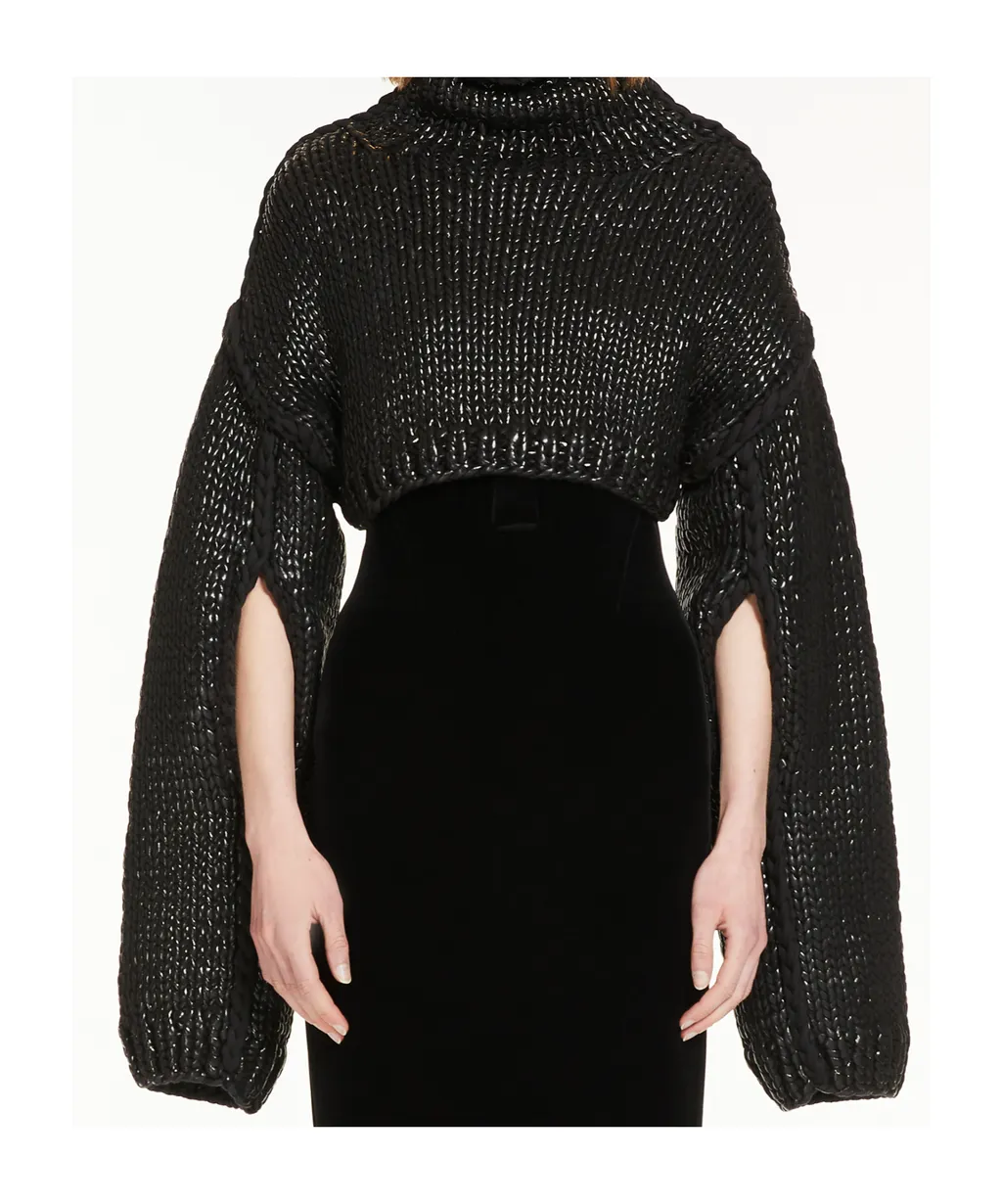 Sportmax High Neck Cut-Out Detailed Jumper