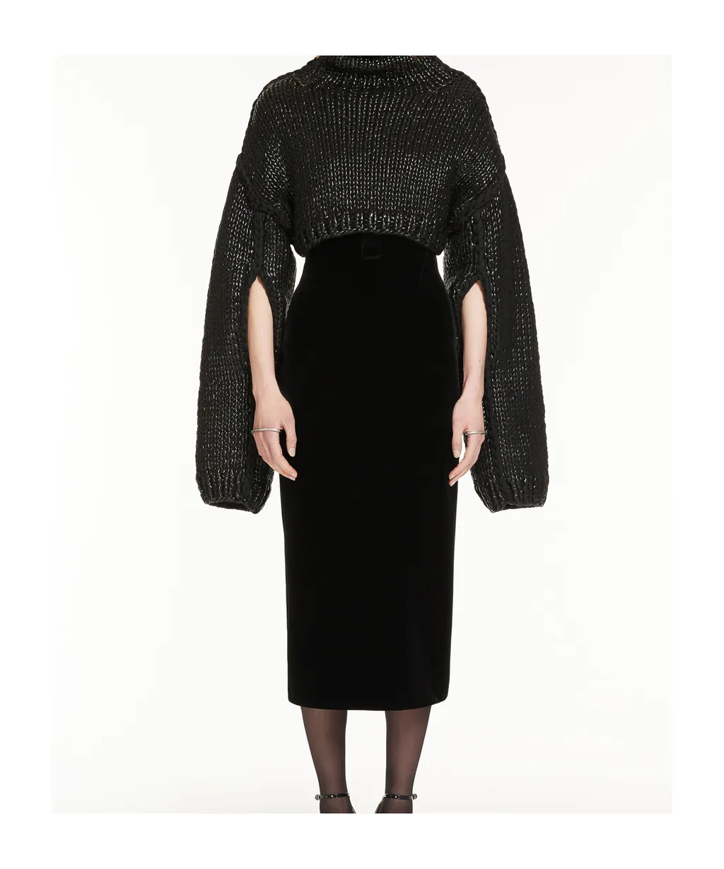 Sportmax High Neck Cut-Out Detailed Jumper