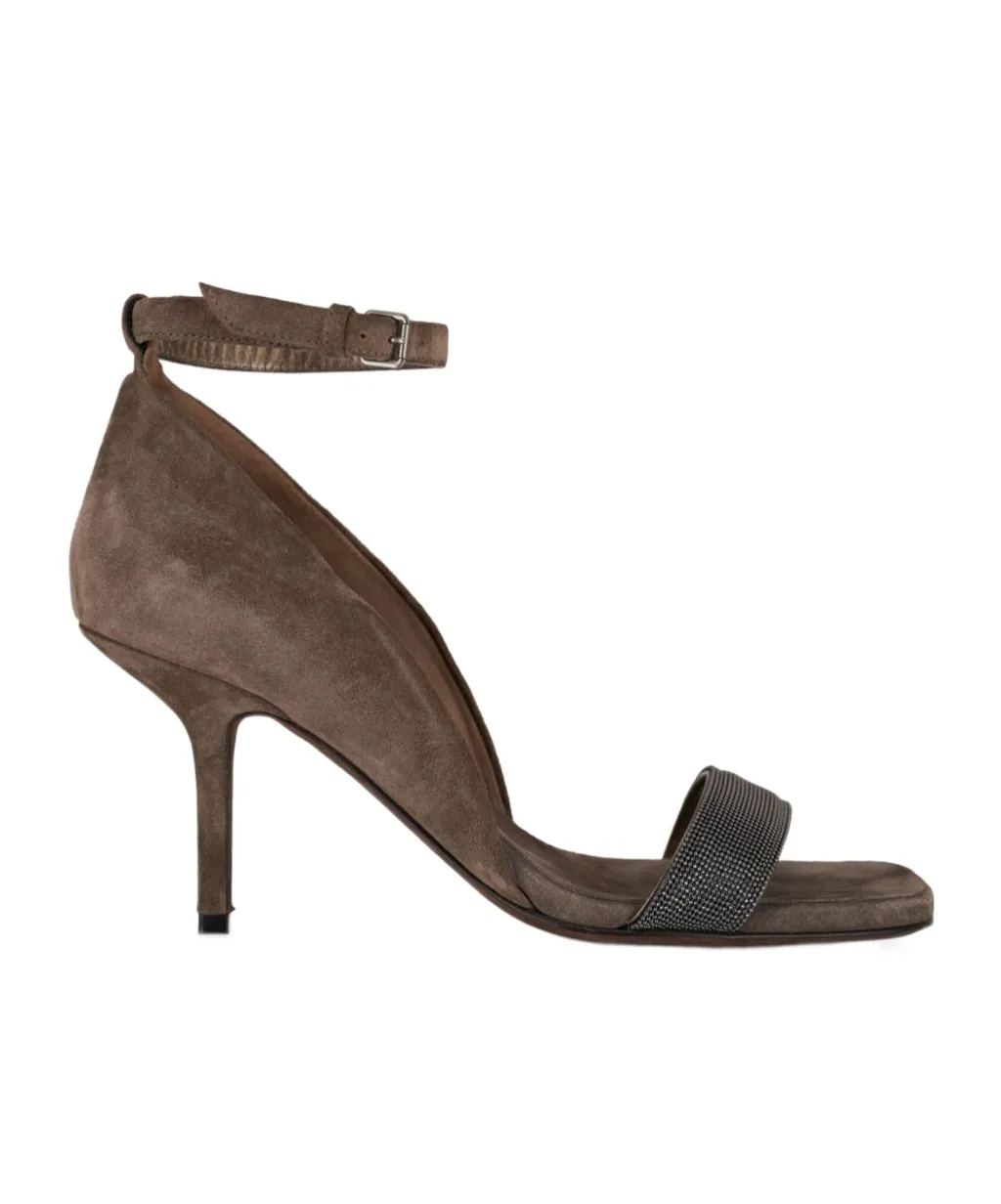 Square-Headed High-Heeled Sandals