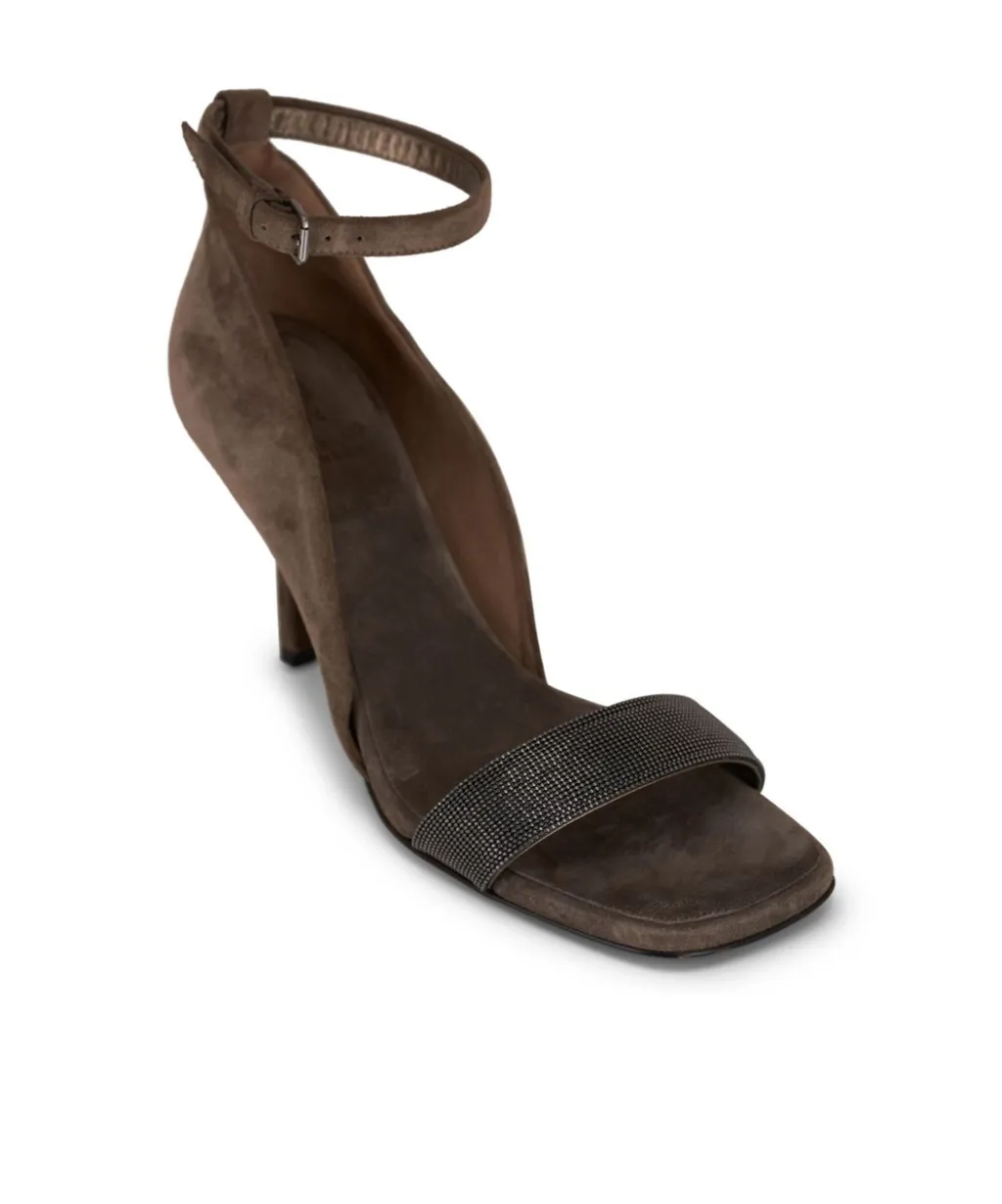 Square-Headed High-Heeled Sandals