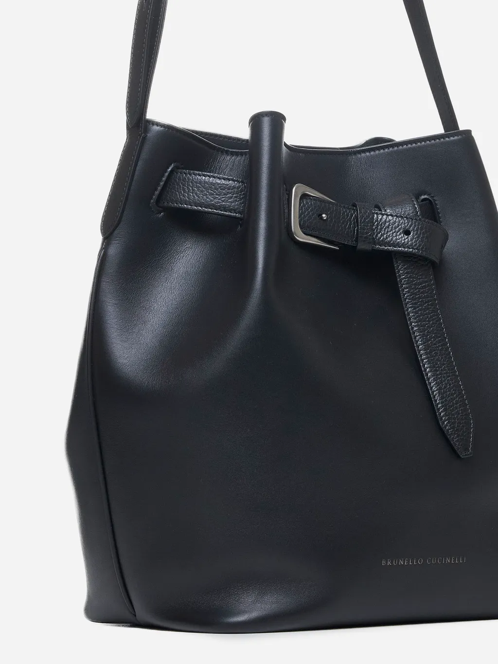 Brunello Cucinelli Logo Printed Buckle Detailed Shoulder Bag