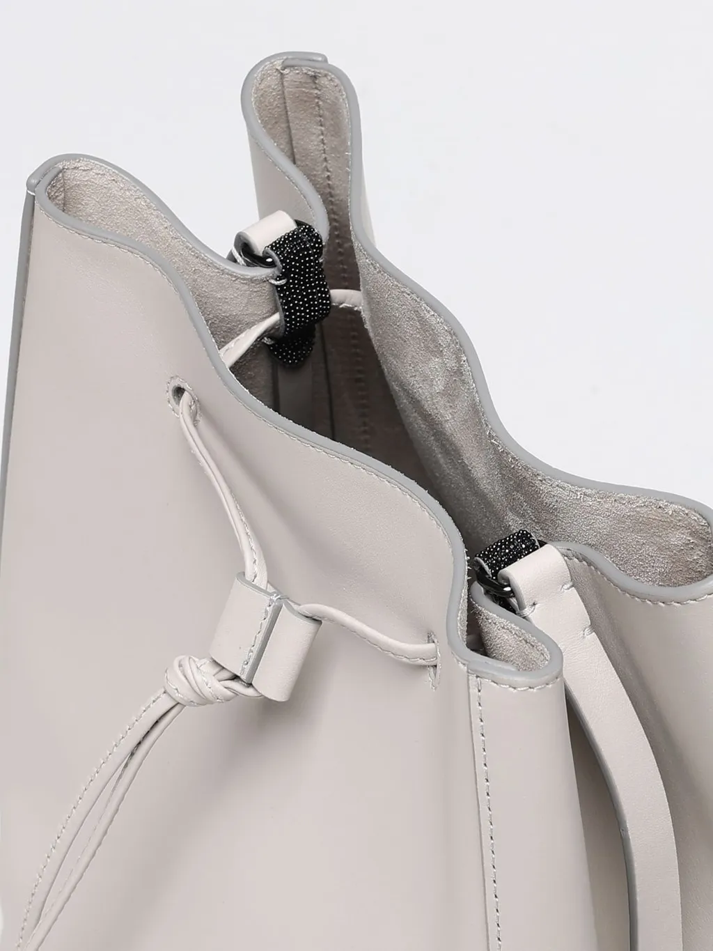 Brunello Cucinelli Embellished Logo Printed Bucket Bag