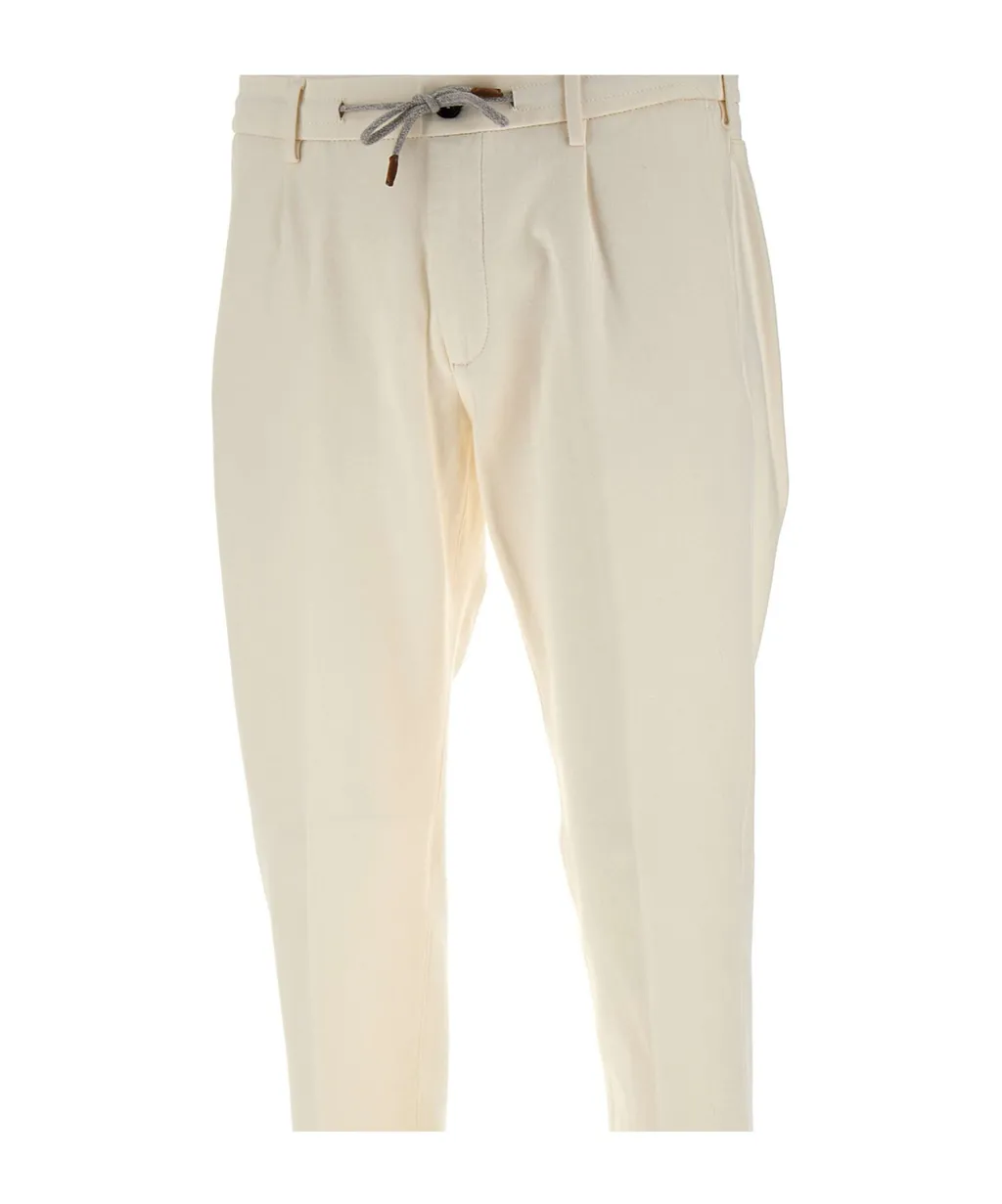 Drawstring-Waist Tapered Trousers