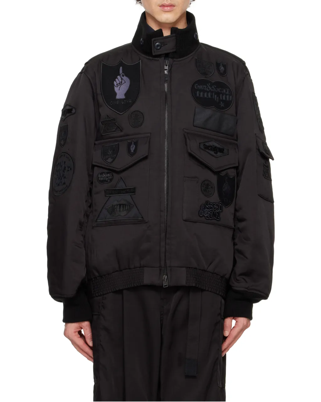Logo Badge Bomber Jacket