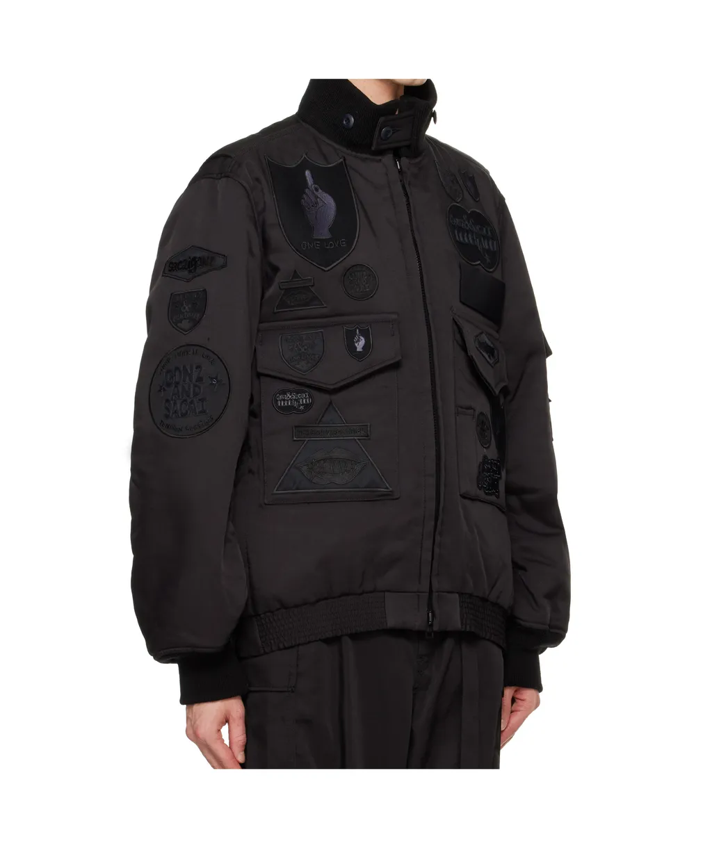 Logo Badge Bomber Jacket