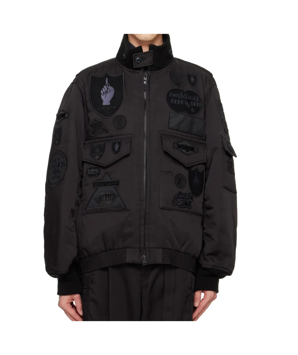 Logo Badge Bomber Jacket