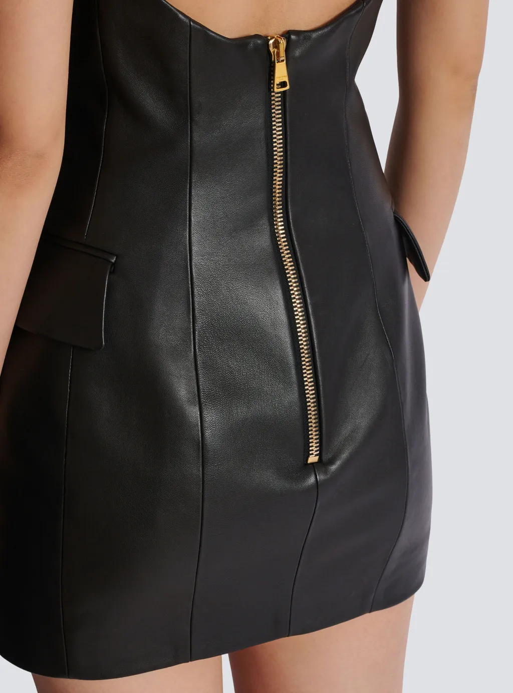 Lambskin Leather Halterneck Dress