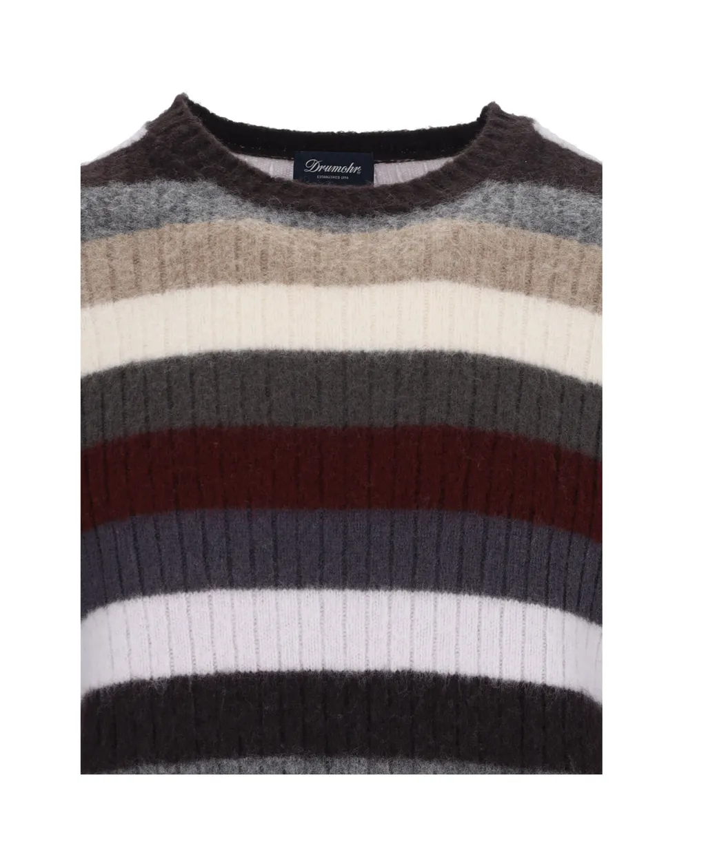 Drumohr Striped Ribbed Knit Top