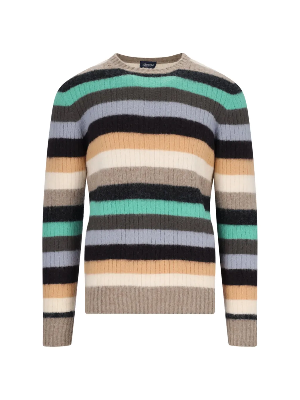 Drumohr Striped Ribbed Knit Pullover