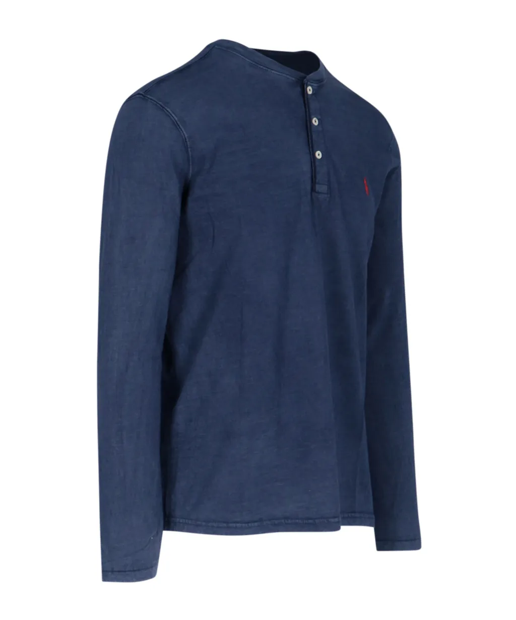 Button Down Embroidered Logo T-Shirt